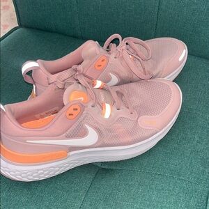 Nike Women's React Pink and Orange Sneakers